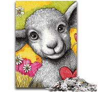 Puzzle per adulti da 1000 pezzi "Pecora sul prato", antistress, sfida difficile, ogni pezzo è unico, gioco divertente e stimolante per tutta la famiglia, 50x75cm