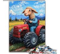 Puzzle per adulti da 1000 pezzi Pecore alla guida di un trattore Puzzle da 1000 pezzi per rafforzare il legame familiare, feste e compleanni (dimensioni 50x75cm)
