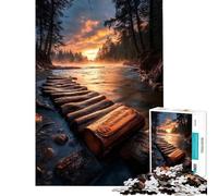 Puzzle per adulti da 1000 pezzi percorso del fiume all'alba gioco rilassante analisi e logica compleanno e Natale (dimensioni 38x52cm)