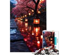 Puzzle per adulti da 1000 pezzi percorso della lanterna giapponese sfida per l'intelligenza giocattolo avvincente gioco pratico difficile regalo di compleanno (dimensioni 38x52cm)