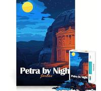 Puzzle per adulti da 1000 pezzi Petra di notte,Giordania Neat Edge Decor Gioco di sfida mentale Gioco rilassante Regalo di Natale artistico (50x75cm)