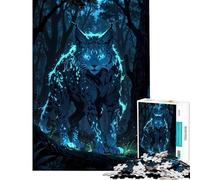 Puzzle per adulti da 1000 pezzi Phantom Lynx︰ Spirito della Foresta del Crepuscolo Giocattolo avvincente per coltivare la pazienza Giochi per famiglie Decorazione perfetta Regalo divertente (38x52cm)