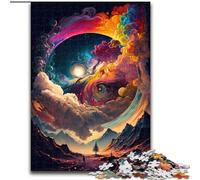 Puzzle per adulti da 1000 pezzi, pianeta colorato che esplode, in legno, gioco interattivo per famiglie, adatto dai 14 anni in su, 50x75cm, gioco interattivo per famiglie