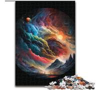 Puzzle per adulti da 1000 pezzi, pianeta colorato che esplode, in legno, idea regalo unica per la casa fai da te, 50x75cm, festa di compleanno per uomini e donne