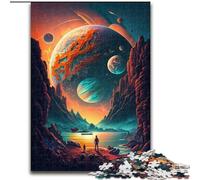 Puzzle per adulti da 1000 pezzi, pianeta colorato, in legno, idea regalo unica fai da te per la casa, 50x75cm, festa di compleanno per uomini e donne