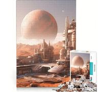 Puzzle per adulti da 1000 pezzi Pianeta Rosso Paesaggio urbano di Marte Gioco educativo Difficile compleanno e Natale 38x26cm