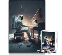 Puzzle per adulti da 1000 pezzi, pianoforte nello spazio, gioco di sfida unico, decorazione artistica per la casa, regalo per compleanni, dimensioni 38x26cm