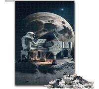 Puzzle per adulti da 1000 pezzi, pianoforte nello spazio, in legno, perfetto per decorare la casa o l'ufficio, regalo di Natale ideale, 50x75cm, gioco interattivo per famiglie