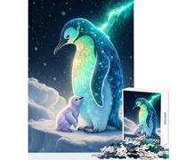 Puzzle per adulti da 1000 pezzi,pinguino e pulcino in un paesaggio innevato,decorazione per la casa,giocattoli,regalo per compleanni,gioco impossibile,migliora l'amore tra coppie,dimensioni 38x52cm