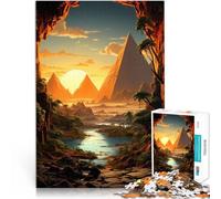 Puzzle per adulti da 1000 pezzi piramide del tramonto Fatto di legno per e da 14 anni in su Decorazione artistica per la casa grande regalo misurare：50x75cm