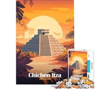 Puzzle per adulti da 1000 pezzi piramide di Chichen Itza giochi per famiglie giocattoli avvincenti per coltivare la pazienza regalo divertente attività per famiglie (dimensioni 38x26cm)