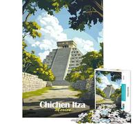 Puzzle per adulti da 1000 pezzi piramide di Chichen Itza sfida impegnativa da completare divertimento per tutta la famiglia giocattolo decorativo da parete adatto a partire dai 14 anni (38x26cm)