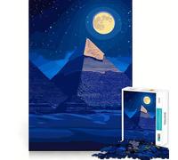 Puzzle per adulti da 1000 pezzi Piramidi egizie di notte,taglio liscio,gioco creativo per la mente,divertimento per il tempo libero,regalo di Natale rilassante (38x52cm)