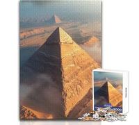 Puzzle per adulti da 1000 pezzi, piramidi egizie, vista aerea, tranquillo e rilassante, ideale per il tempo libero, taglio preciso, giocattolo artigianale, dimensioni 38x52cm