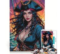 Puzzle per adulti da 1000 pezzi, Pirata Fantasy, Donne, Gioco Impossibile, Per passare il tempo durante le vacanze, compleanno e Natale 38x26cm