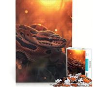 Puzzle per adulti da 1000 pezzi: Pitone reale al tramonto Un gioco pratico, divertente e spiritoso, perfetto come decorazione da scrivania 38x52cm