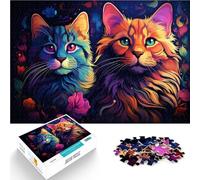 Puzzle per adulti da 1000 pezzi Pittura colorata gatto rompicapo Gioco per è ideale come regalo per tutta la famiglia 50 x 74,9 cm per adolescenti 14+