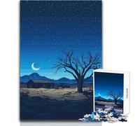 Puzzle per adulti da 1000 pezzi Pixel Art Paesaggio notturno con casa abbandonata Giocattoli Giochi educativi Migliora la memoria Giocattolo educativo Dimensioni 38x52cm