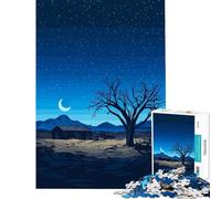 Puzzle per adulti da 1000 pezzi pixel art paesaggio notturno con casa abbandonata giochi educativi giocattoli ottimi regali e giocattoli un'opera d'arte (dimensioni 38x52cm)