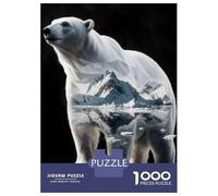 Puzzle Per Adulti Da 1000 Pezzi Polar Bear Art Print Puzzle Per Adulti Gioco Pratico Sfida Difficile Aiuta Ad Allenare Il Cervello 70x50cm/1000pcs