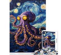 Puzzle per adulti da 1000 pezzi polpo sotto un cielo stellato gioco pratico per adulti sfida difficile (dimensioni 38x52cm)