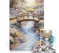 Puzzle per adulti da 1000 pezzi Ponte del giardino in fiore Fatto di legno Adatto a partire dai 14 anni Giocattoli antistress Ottimi regali e giocattoli misurare:50x75cm