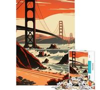 Puzzle per adulti da 1000 pezzi Ponte della California stimolante per la mente regalo antistress per donne dai 14 anni in su (38x26cm)