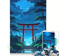 Puzzle per adulti da 1000 pezzi, Porta Torii giapponese sotto la pioggia, Antistress, Analisi e Logica, Collezione d'artista, Belle Arti 38x26cm