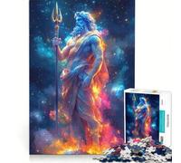 Puzzle per adulti da 1000 pezzi Poseidone dio del mare antistress per analisi e logica collezione d'artista belle arti 38x52cm