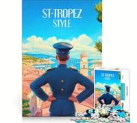 Puzzle per adulti da 1000 pezzi, poster del Gendarme di Saint-Tropez, gioco pratico, divertente e umoristico, lista dei desideri con Babbo Natale 50x75cm