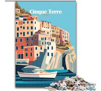 Puzzle per adulti da 1000 pezzi, poster delle Cinque Terre, Italia, adatto a persone dai 14 anni in su Difficile da completare ma divertente e spiritoso Ottimo regalo 50x75cm