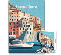 Puzzle per adulti da 1000 pezzi, poster delle Cinque Terre, Italia, perfetto per trascorrere ore tranquille e di svago, giocattolo di alta qualità con taglio preciso, dimensioni 50x75cm