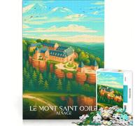 Puzzle per adulti da 1000 pezzi, poster di Mont Saint Odile, gioco pratico, divertente e umoristico, lista dei desideri con Babbo Natale 38x26cm