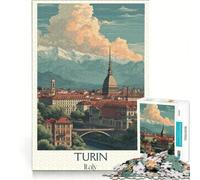 Puzzle per adulti da 1000 pezzi, poster di Torino Piemonte, gioco interattivo, interazione genitore-figlio, compleanno e Natale 38x26cm