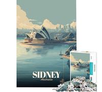 Puzzle per adulti da 1000 pezzi poster di viaggio della Sydney Opera House giochi educativi giocattoli educativi ottimi regali e giocattoli un'opera d'arte (dimensioni 75x50cm)
