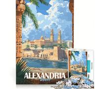 Puzzle per adulti da 1000 pezzi, poster di viaggio di Alessandria d'Egitto, gioco rilassante, antistress, collezione d'artista, belle arti 38x52cm