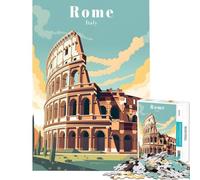Puzzle per adulti da 1000 pezzi poster di viaggio di Roma Italia Un gioco avvincente per coltivare la pazienza ideale per tutta la famiglia perfetto come decorazione o regalo divertente (38x52cm)