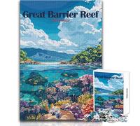Puzzle per adulti da 1000 pezzi, poster di viaggio sulla Grande Barriera Corallina in Australia, divertimento in famiglia e serata di giochi, idee regalo per la casa, dimensioni 50x75cm