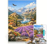 Puzzle per adulti da 1000 pezzi, poster Mercantour Provenza, gioco pratico, ma divertente e umoristico, lista dei desideri con Babbo Natale 38x52cm