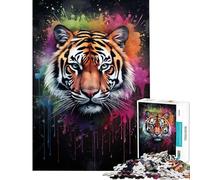 Puzzle per adulti da 1000 pezzi Powder Splash Tiger difficile e stimolante gioco educativo pratico per ragazzi dai 14 anni in su (50x75cm)