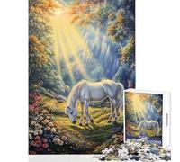 Puzzle per adulti da 1000 pezzi prato soleggiato con cavalli gioco pratico per tutta la famiglia regalo per amici e parenti (dimensioni 50x75cm)