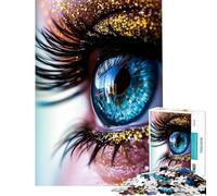 Puzzle per adulti da 1000 pezzi primo piano di un occhio blu gioco rompicapo giocattolo avvincente per coltivare la pazienza ottimo regalo di compleanno (dimensioni 50x75cm)