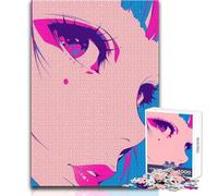 Puzzle per adulti da 1000 pezzi, primo piano di una ragazza anime, bellissimo design, analisi del gioco e logica, regali di Babbo Natale segreto, dimensioni 38x52cm