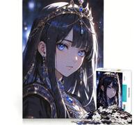 Puzzle per adulti da 1000 pezzi, Principessa anime dagli occhi azzurri, gioco divertente per tutta la famiglia, con pezzi di forma casuale completamente ad incastro 38x26cm