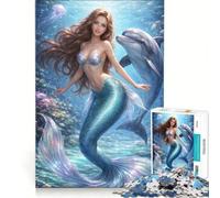 Puzzle per adulti da 1000 pezzi Principessa dell'Oceano e Sirena Giocattolo educativo Difficile e stimolante Per rafforzare l'amore tra le coppie 38x52cm