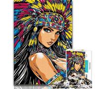 Puzzle per adulti da 1000 pezzi, principessa indiana, sfida difficile antistress, ogni pezzo è unico, gioco divertente e stimolante per tutta la famiglia (38x26cm)