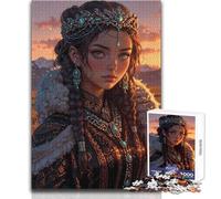 Puzzle per adulti da 1000 pezzi Principessa mongola︰ Nomade al tramonto Sfida difficile Idee regalo per 14+ Gioco di puzzle offerto (dimensioni 50x75cm)
