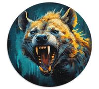 Puzzle per adulti da 1000 pezzi, psichedelico, raffigurante la iena, puzzle rotondi da 1000 pezzi, idea regalo per compleanno, gioco rompicapo impegnativo (67,5x67,5cm)