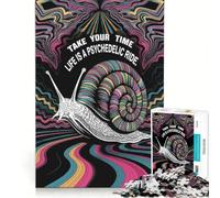 Puzzle per adulti da 1000 pezzi "Psychedelic Snail Ride" gioco interattivo difficile e stimolante ideale come regalo per tutta la famiglia 38x52cm