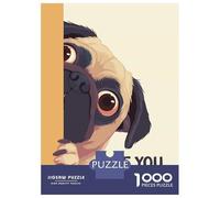 Puzzle Per Adulti Da 1000 Pezzi Pug Peeking Are You Pooping Puzzle Per Adolescenti Giochi Per Famiglie Assemblaggio Di Modelli Attività Divertenti A Casa 70x50cm/1000pcs